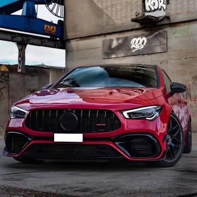 China Plastic Fit For Mercedes Benz CLA Class W118 Upgrade To CLA45 AMG Style Include Front Bumper Set Lip Rear Exhaust for sale