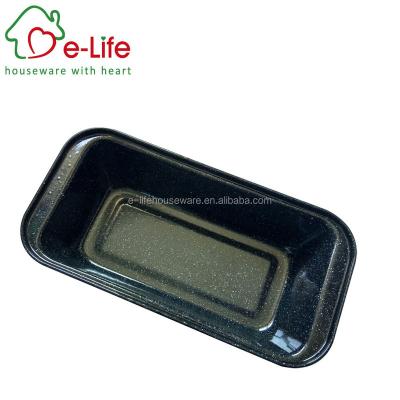 China Viable ELIFE HOT SALES ENAMEL BREAD CAKE PAN WITH WHITE DOT for sale