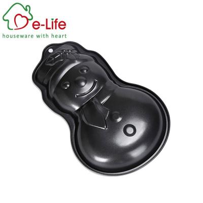 China Christmas designed bakeware tray factory promotion! Christmas Snowman Shaped Bakeware Tray With Non Stick Coating, Metal Christmas Designed Cake Molds for sale