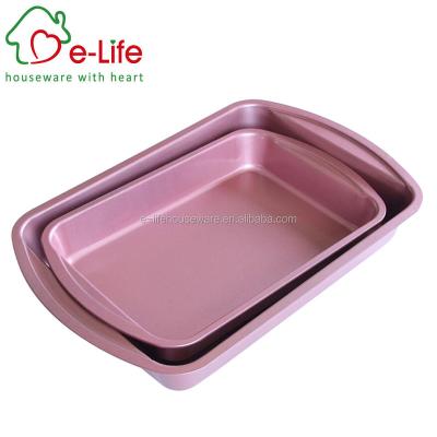 China ELIFE CARBON STEEL 2PC ROASTING CAKE TRAYS viable WITH NON STICK LINER for sale