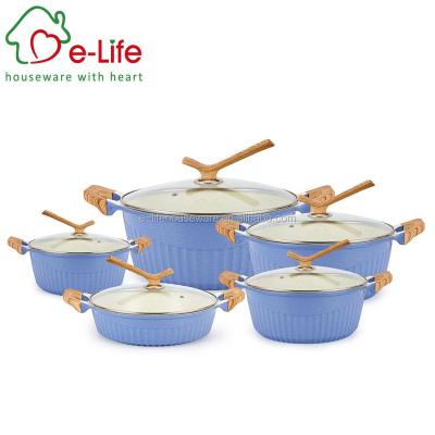 China Viable Roman Column Style Die Cast Aluminum Cookware Set with 10pcs for sale