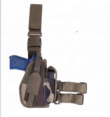 China Universal comfortable safety leg gun holster with double leg straps and standard magazine pouch for sale