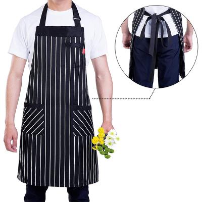 China Comfortable Kitchen Chef Apron With 3 Pockets Adjustable Bib Chef Apron For Cooking Women And Men for sale