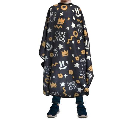 China Professional High Quality Anti-Static Polyester Printed Kids Hair Barber Hairdressing Cape for sale