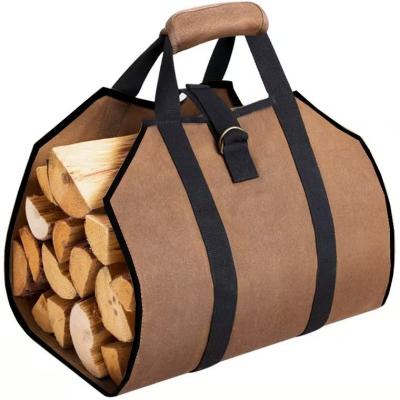 China 2022 Heavy Duty Durable Canvas Log Carrier Tote Bag Firewood Carrying Storage Bag Log Carrier Tote Bag Firewood Log Carrier for sale