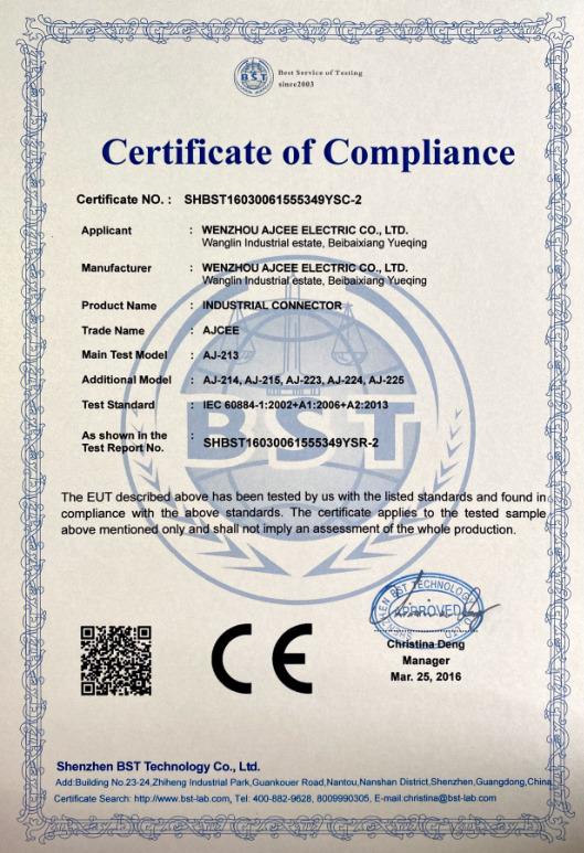 CE - Wenzhou AJCEE Electric Co., Ltd.