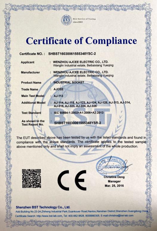 CE - Wenzhou AJCEE Electric Co., Ltd.