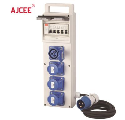 China AJCEE Industrial Customize Portable ABS Plastic Industrial Power Multiple Combination Socket Box for sale