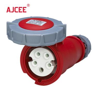 China AJCEE Industrial 5 Pin Ip 67 60309 440v 16A 220-415V RED Industrial Connector Extension Socket Waterproof CE IEC Standard for sale