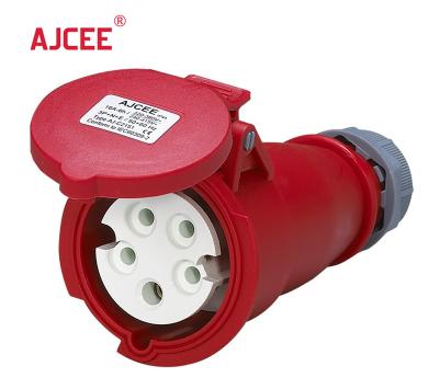 China AJCEE NEW TYPE Industrial IP44 220v 415v 5pin 3p+n+e 16 Amp Wire Waterproof Industrial Connector Plug Electrical Supply for sale