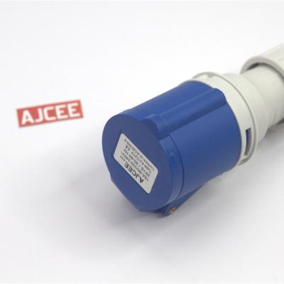 China AJCEE ip44 3pin 16amp single phase connector industrial electrical waterproof plug and socket with CE for sale