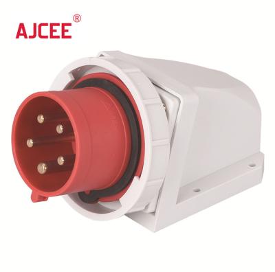 China AJCEE industrial waterproof industrial wall panel ip67 16a 3p+e+N 5pin 220v 240v 380V 440V mounted socket with CE for sale