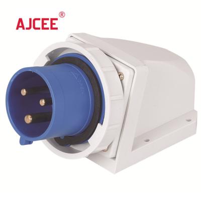 China AJCEE ip67 32a 2p+E 3pin 220v-240v 5232 waterproof industrial wall panel mounted plug and socket with CE for sale