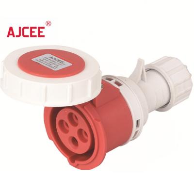 China AJCEE ip67 4pin 32amp 380v industrial waterproof connector plug with CE CB test report for sale