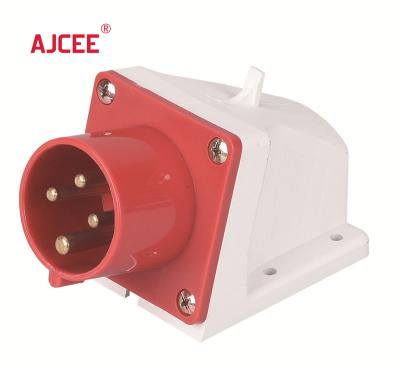 China AJCEE 514 Industrial waterproof industrial panel mounted socket ip44 16a 3P+E with CE for sale