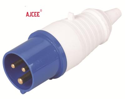 China Best IP44 32a 3Pin 220v 230v 2P+E 6H AJCEE Industrial Selling Blue Industrial Power Socket CEE/IEC603902 for sale