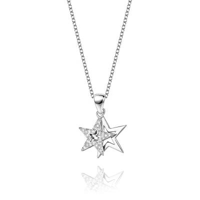 China CLASSIC 925 Sterling Silver Star Zircon Necklaces Pendants For Women High Quality Sterling Silver Jewelry for sale