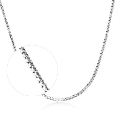 China L06 100% S925 Sterling Silver Box Chain Genuine Genuine Stamped Women's Online Wholesale Necklace for sale