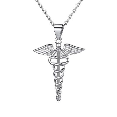 China Hot Sale S925 Retro Vintage GP33 Siver Fashion Snake Double Wings Pendant Jewelry Pendant For Gift for sale