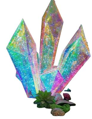 China Colorful Acrylic For Christmas Decorations Acrylic Resin Sculpture Dream Hyun Color 3D Ice Diamond With LED Light for sale