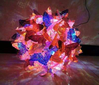 China Colorful Butterfly 3D Movie Fantasy Colorful Ball With LED Light For Wedding Decoration for sale