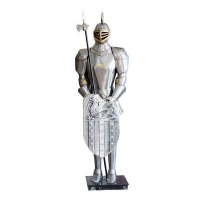 China Retro Iron Armor Bar Restaurant European Decoration Medieval World Greek Warrior Statue Ancient Greek Sculpture Metal Warrior for sale