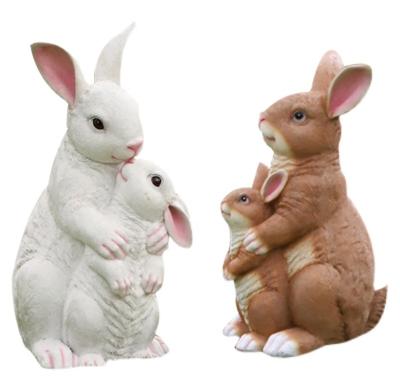 China Landscape Outdoor Decoration Park Yard Sculpture Fiberglass Worlwide Rabbit Animal Pastoral Animal Ornaments for sale