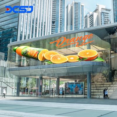 China Advertising transparent display screen panel indoor outdoor 3d module advertising transparent screen for sale