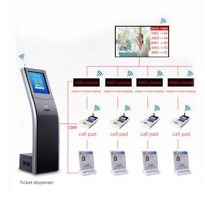 China Bank Hospital Queue Management System Ticket Kiosk Queue Number Machine Queuing System for sale