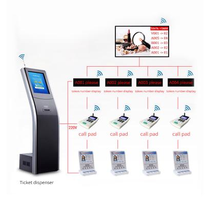 China Bank Hospital Queue Numbering System Machine Ticket Dispenser Wireless Queue Calling System for sale