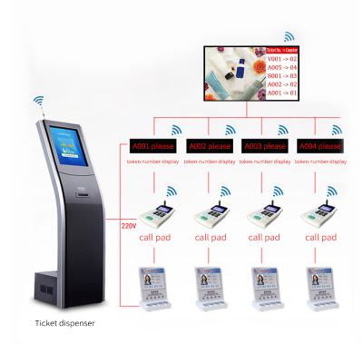 China Bank Hospital Queue Management System Electronic Ticket Kiosk For Bank Queue Management Equipment Wireless Queuing System for sale