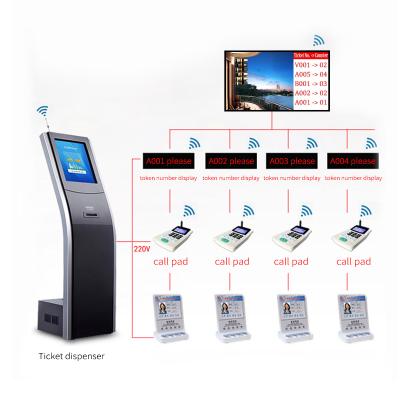 China Bank hospital manufacturer Queue management machine queue ticket dispenser kiosk token number display for hospital/bank/shopping hall for sale