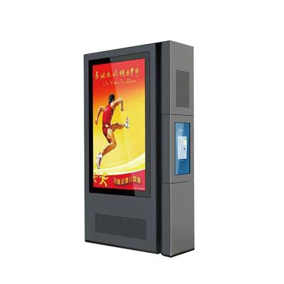 China 55 Inch 2500 Nits Outdoor LCD Touch Kiosk Outdoor Double Sides Digital Advertising Outdoor Screen for sale