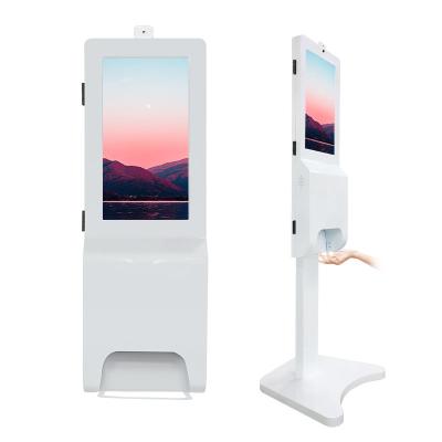 China All Hand Sanitizer 21.5inch Indoor Public Place Signage Camera Kiosk Digital Sanitizer Dispenser Stand Kiosk for sale