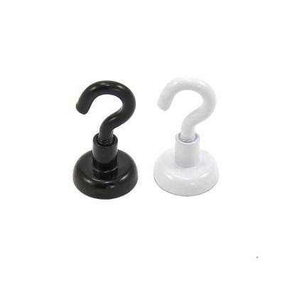 China Powerful Ferrite Magnetic Hooks For Hanging In White And Black for sale