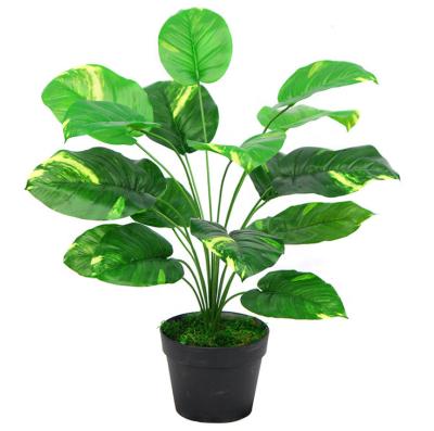 China Artificial Tree Faux Leaf Plant Contemporary Tropical Split Plastic Nursery Pot For Office Housing Living Room Home Decor for sale