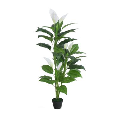 China Contemporary Wholesale Fake Tree Artificial Anthuirum Plant With Plastic Nursery Pot for sale