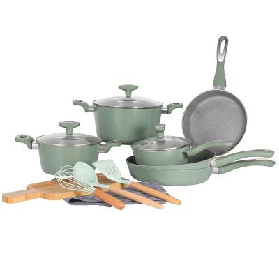 China Eco-Friendly Sustainable Kitchen Frying Ware Luxury Non-Stick Cookware Set Pots And Pans Set for sale