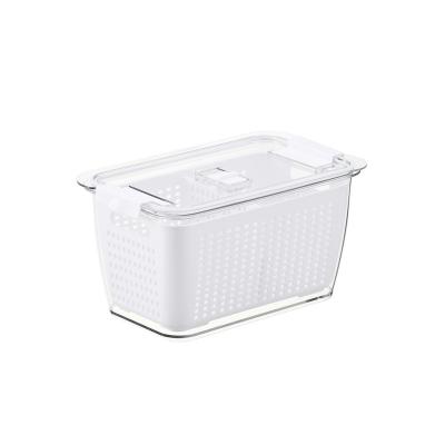 China Stackable Freshness Keeping Fridge Containers Sets Acrylic Storage Bins Fridge Plastic Organizers for sale