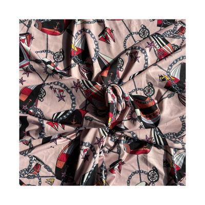 China Antistatic Custom Digital Printed Polyester Milk Silk Fabric for sale