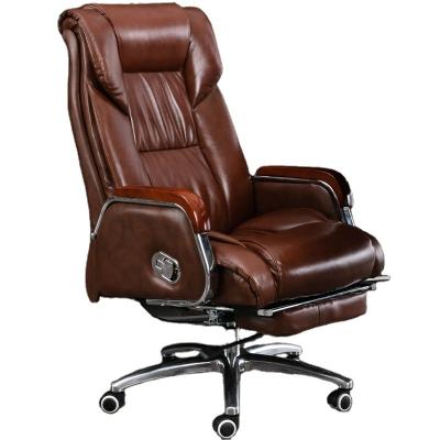 China (Height)Adjustable Executive Leather Computer Chair Reclining Office Chair Comfortable And Long-Sitting Chair for sale