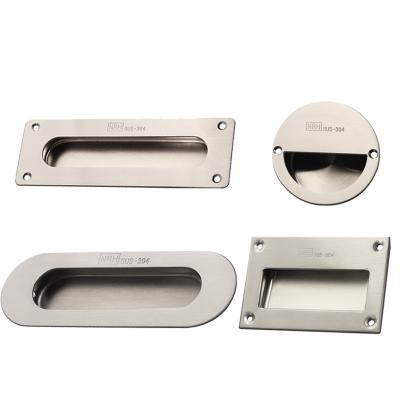 China Contemporary Modern 304 Stainless Steel Wardrobe Door Handle Single Drawer Knob Invisible Enclosed Pull for sale