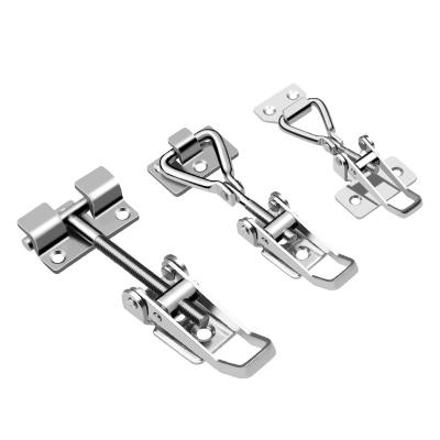 China Contemporary Welded Middle 304 Stainless Steel Adjustable Lock Buckle Box Buckle Door Bolt Clamp for sale