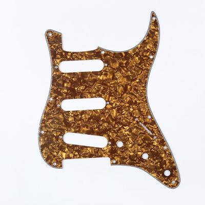 China 11 Holes Pearl 11 Pickguard 4ply Hole SSS Guitar Pickguards St Scratch Plate Bronze For Electric Guitar Parts for sale