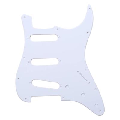 China 11 Holes Start Guitar Pickguard White 11 Hole SSS Scratch Plate Pickguard 1ply For ST Start Electric Guitar Parts for sale