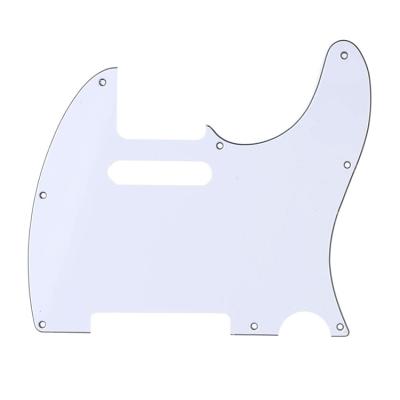 China Wholesale 8 Hole 3Ply Scratch Plate TL Guitar White Pickguard With Neck Pickup Route For Electric Guitar Parts for sale