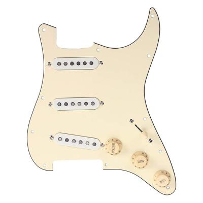 China SSS 3Ply-Ivory Loaded Scratch Plate Guard Shield Start St Electric Guitar Pickguard With Alnico Pickups for sale