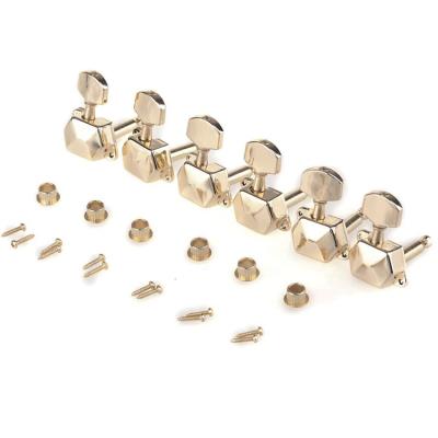 China Diecast Tuning 6 In Line Right Hand Semiclosed Gold Tuning Peg Guitar Machine Heads For Electric Acoustic Guitar Parts Replacement for sale