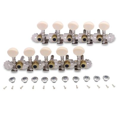 China 5 On A Flat Chrome 5L5R Guitar Machine Heads Keys 10 String Acoustic Guitar Mandolin Tuning Pegs With Double Hole for sale