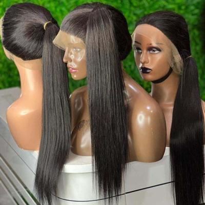 China Other W-360 RG Peruvian Silky Bone Straight Transparent 360 Lace Frontal Wig Cuticle Aligned Unprocessed Hair Weaves And Wigs for sale